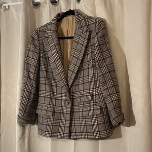 Women’s Wool Plaid Blazer Jacket